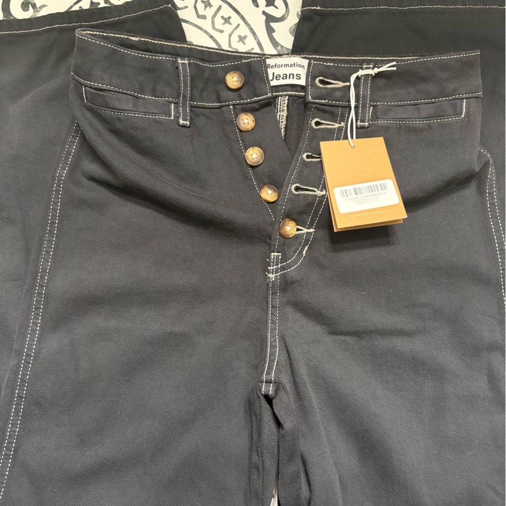 Reformation Black Jeans with Button Fly